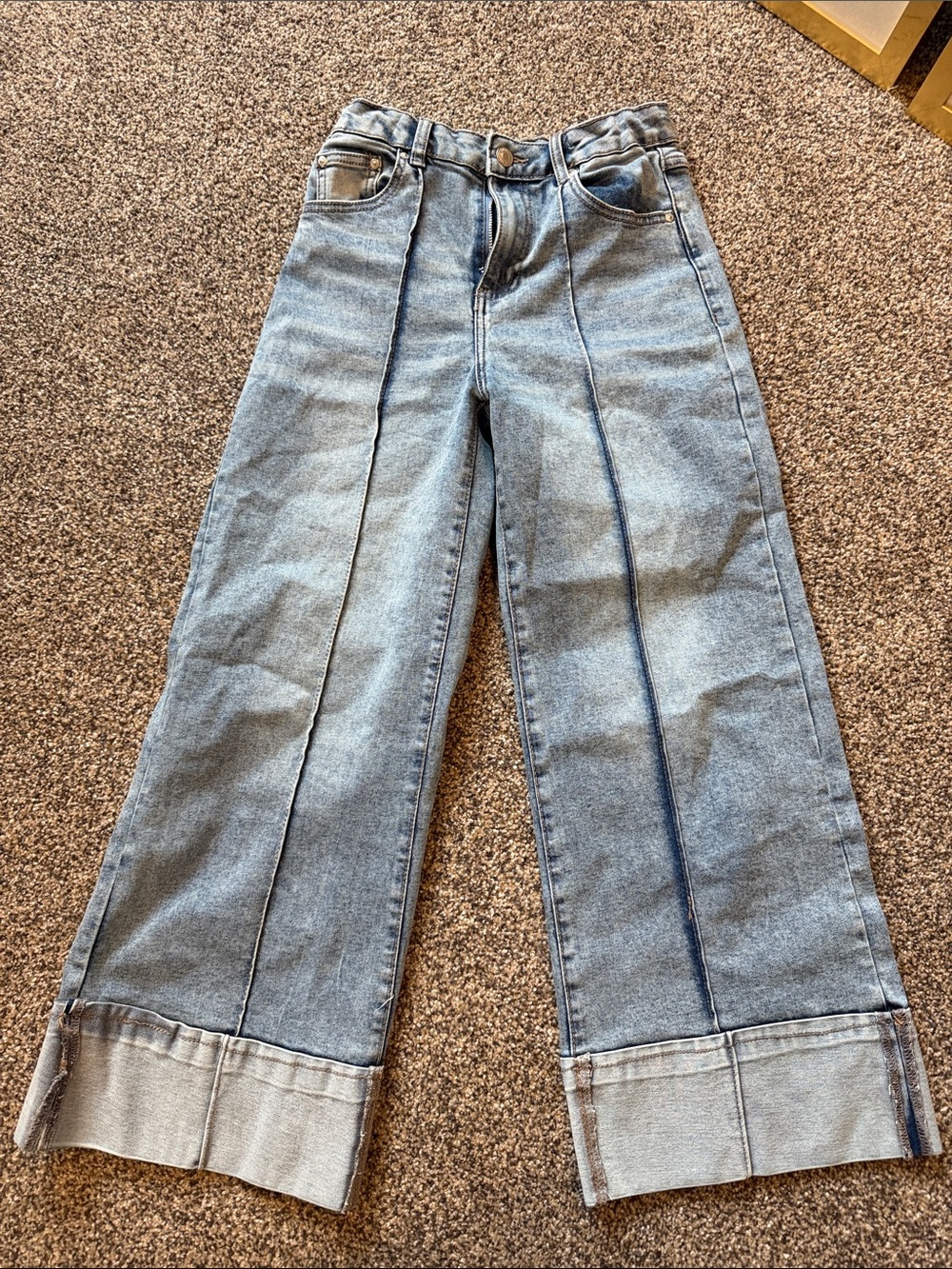 Jessica Simpson Light Blue Wide-Leg Jeans with Front Panel Seams